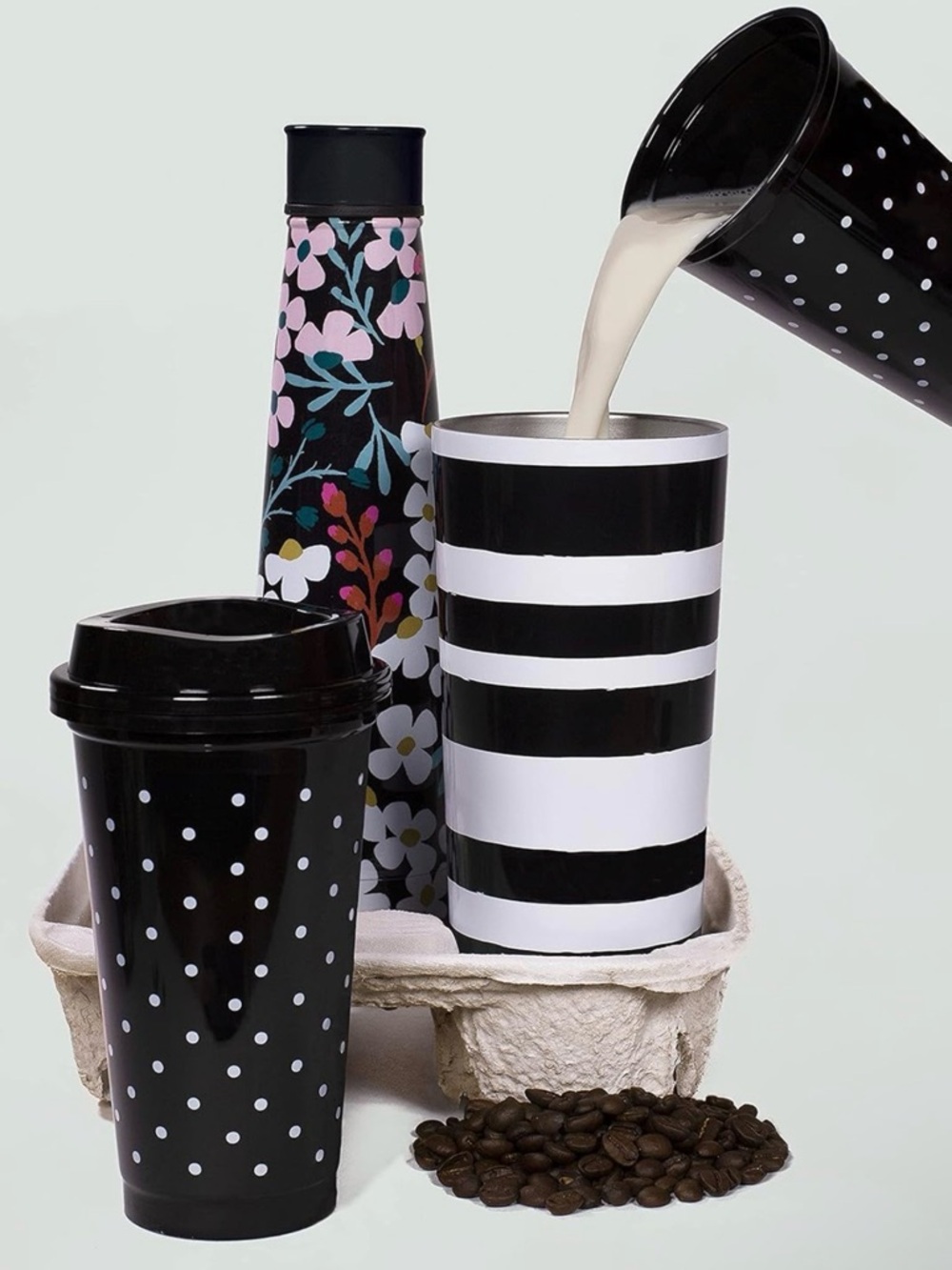 kate spade Black and White Striped Travel Tumbler - Picture 6 of 6